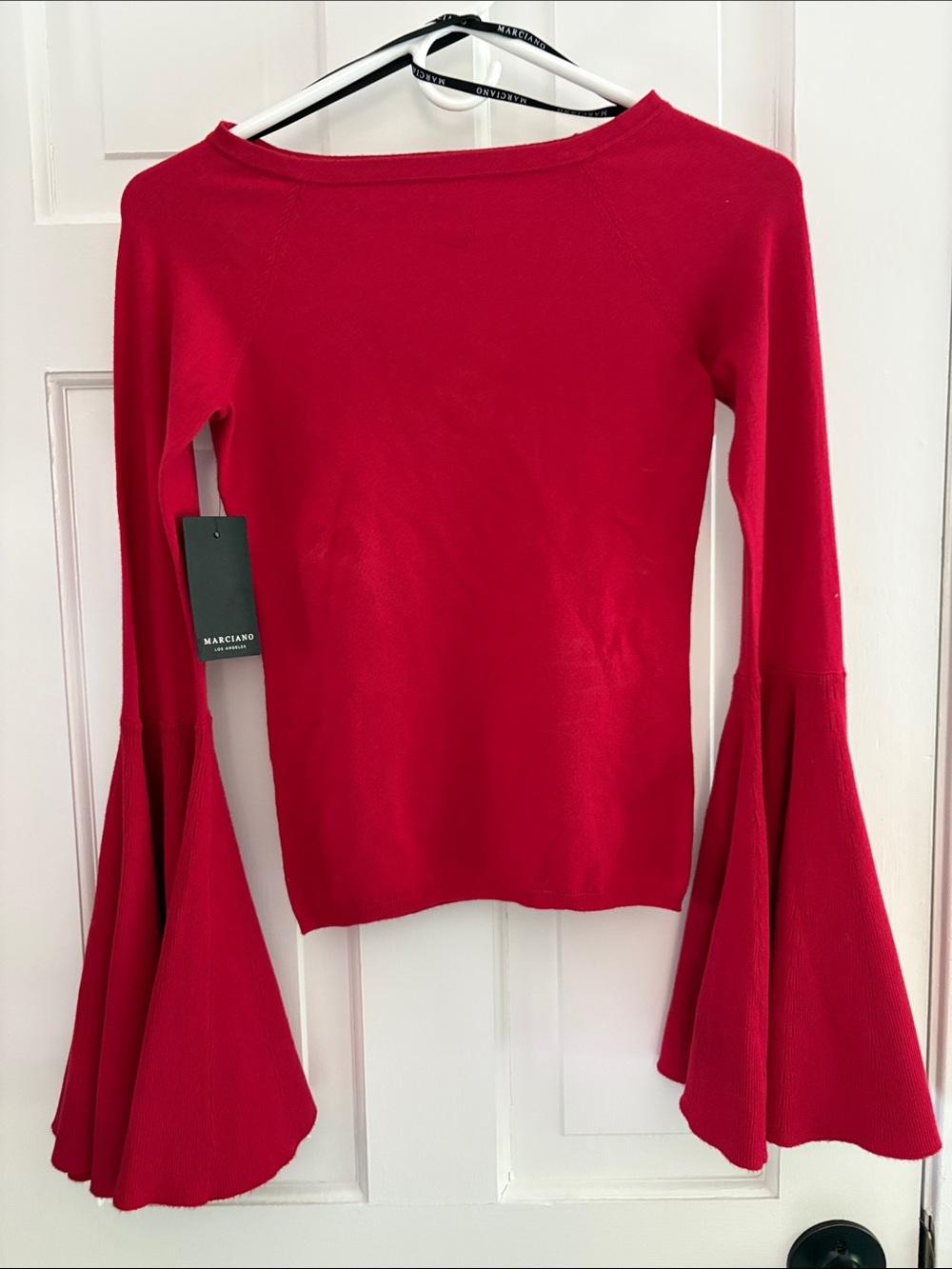 NWT GUESS Marciano Red Bell Sleeve Knit Top X
